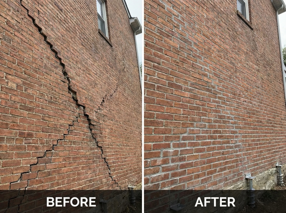Foundation damage before repair in Cullman, AL