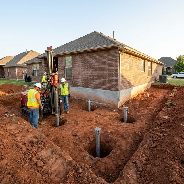 clay soil foundation repair Florida - pier installation in expansive soil