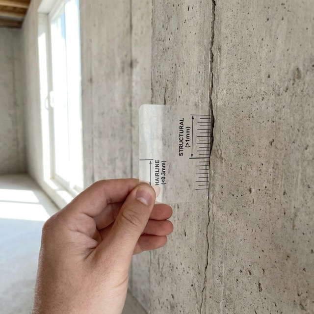 foundation crack width guide Florida - hairline vs structural crack measurement