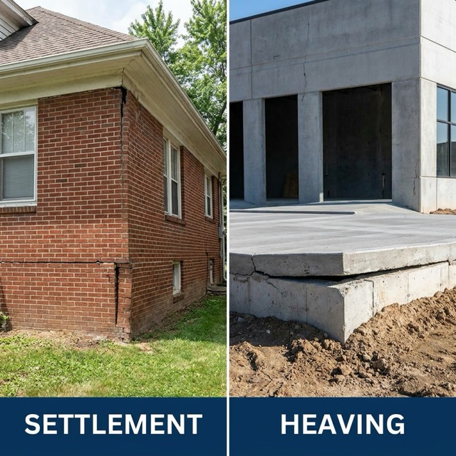foundation settlement vs heaving Florida - downward vs upward movement comparison