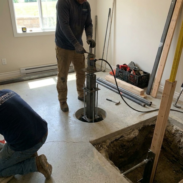 slab pier foundation repair Florida - interior pier placement through concrete slab
