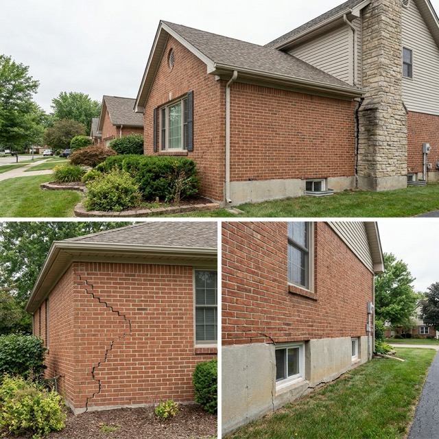 exterior foundation damage indicators Florida - cracks bowing chimney separation